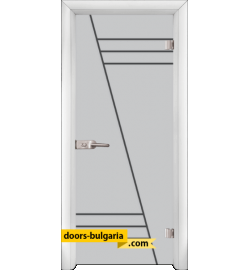 Стъклена интериорна врата, Gravur G 13-4, каса Бяла