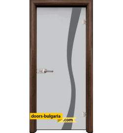 Стъклена интериорна врата, Sand G 14-1, каса Орех